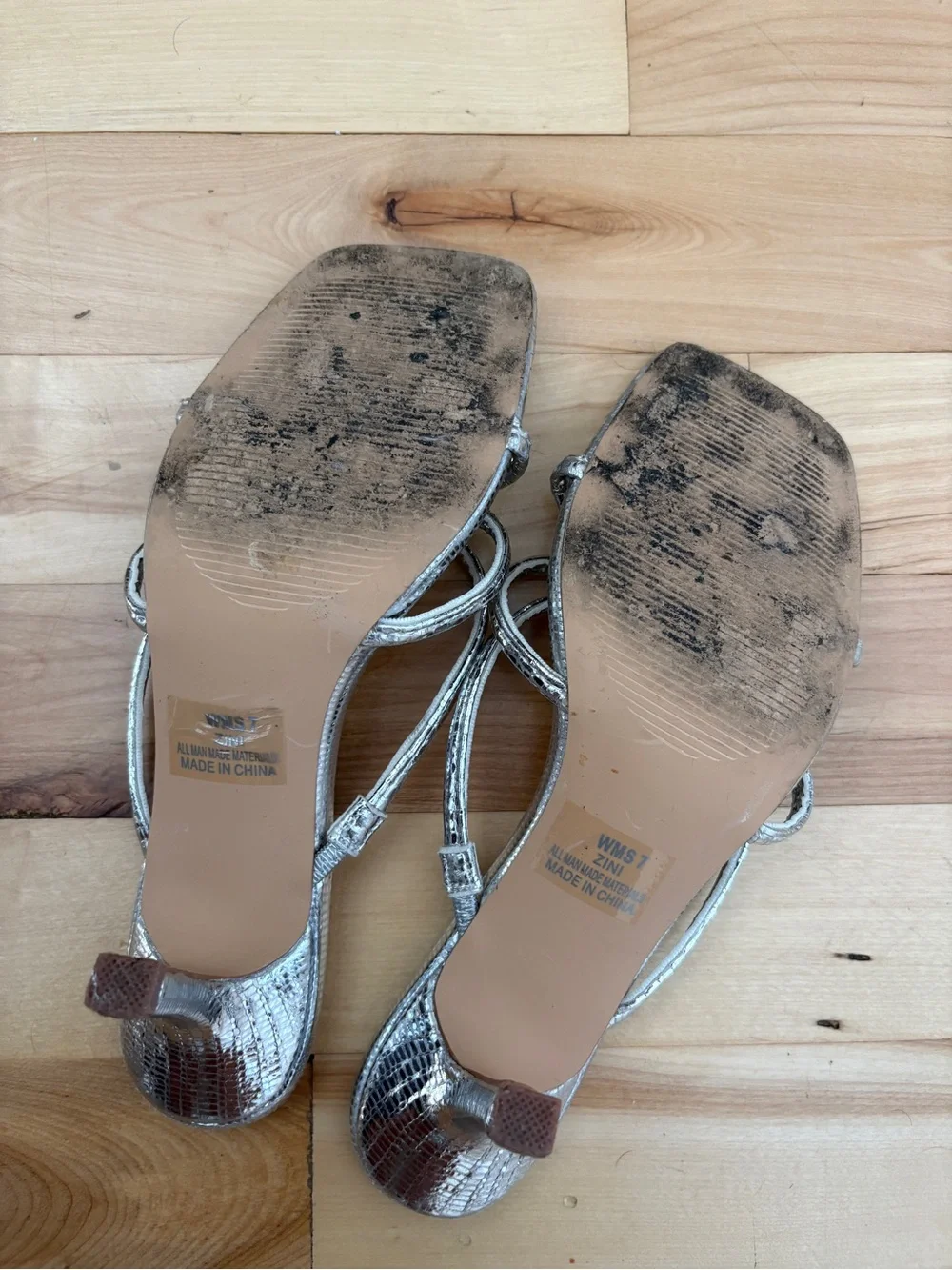 Silver dolce vita heels
